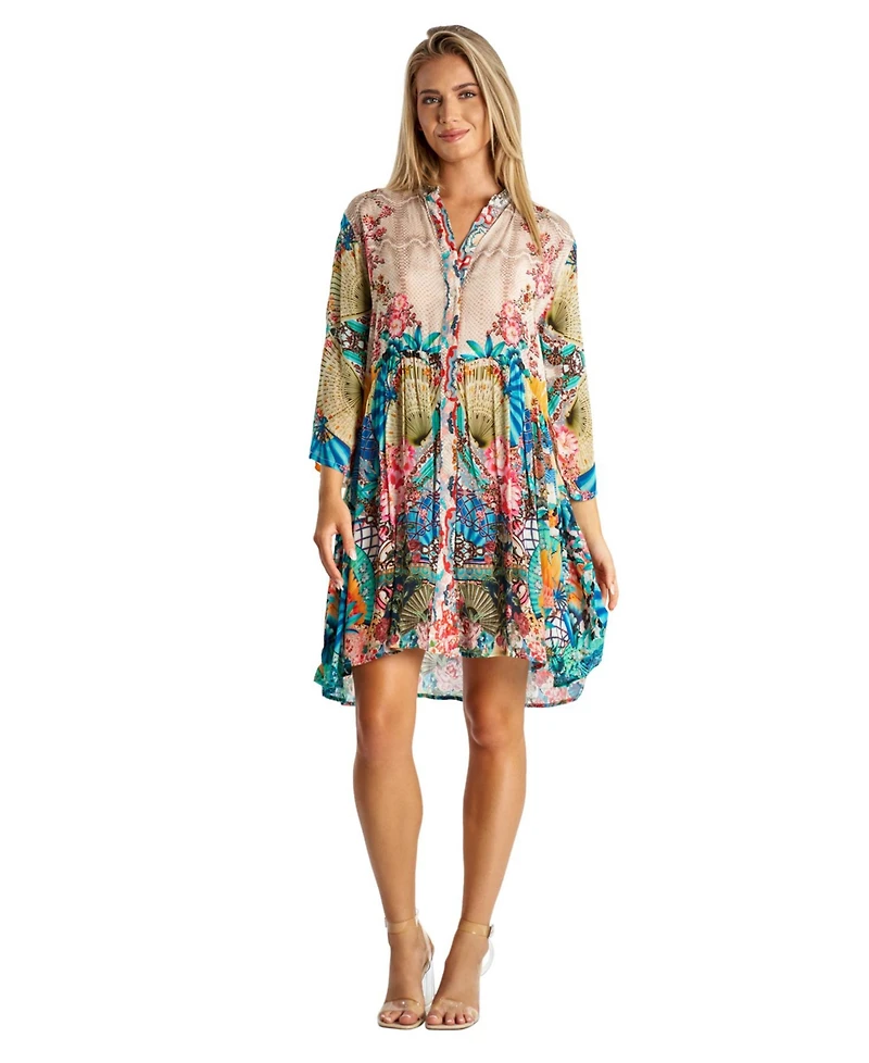 La Moda Clothing Women's Short pleated dress