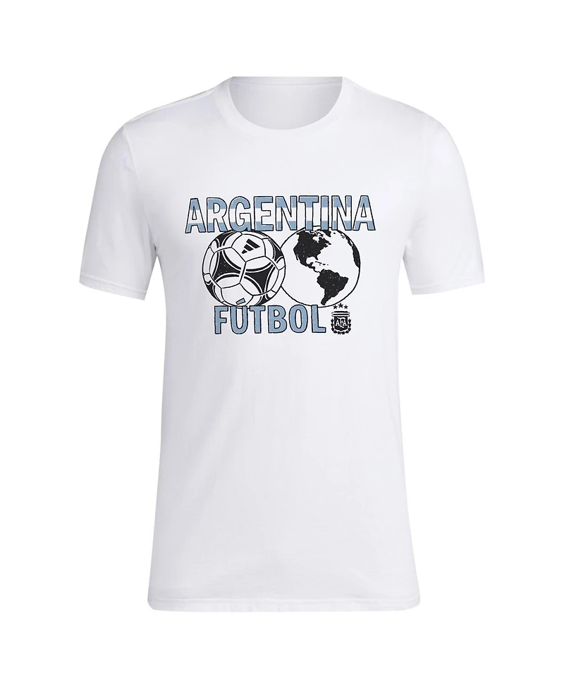 Adidas Men's White Argentina National Team Around the World T-Shirt