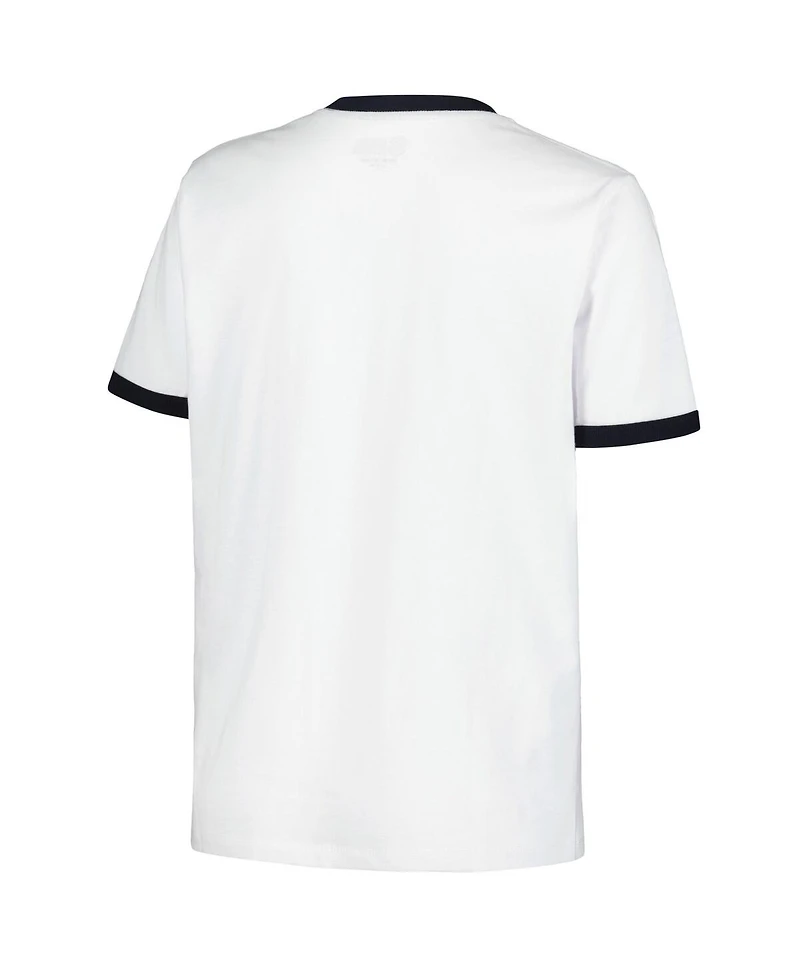 New Era Women's White York Yankees Oversized Ringer T-Shirt
