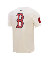Pro Standard Men's Cream Boston Red Sox Club Member Badge T-Shirt