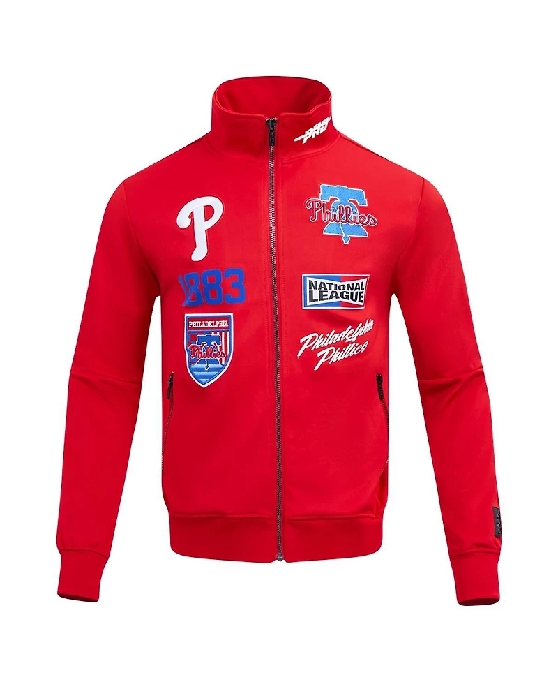 Pro Standard Men's Red Philadelphia Phillies Fast Lane Full-Zip Track Jacket