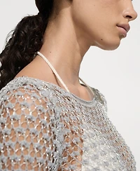 Mango Women's Crochet Foil Dress