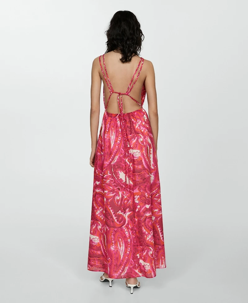 Mango Women's Double Straps Printed Dress