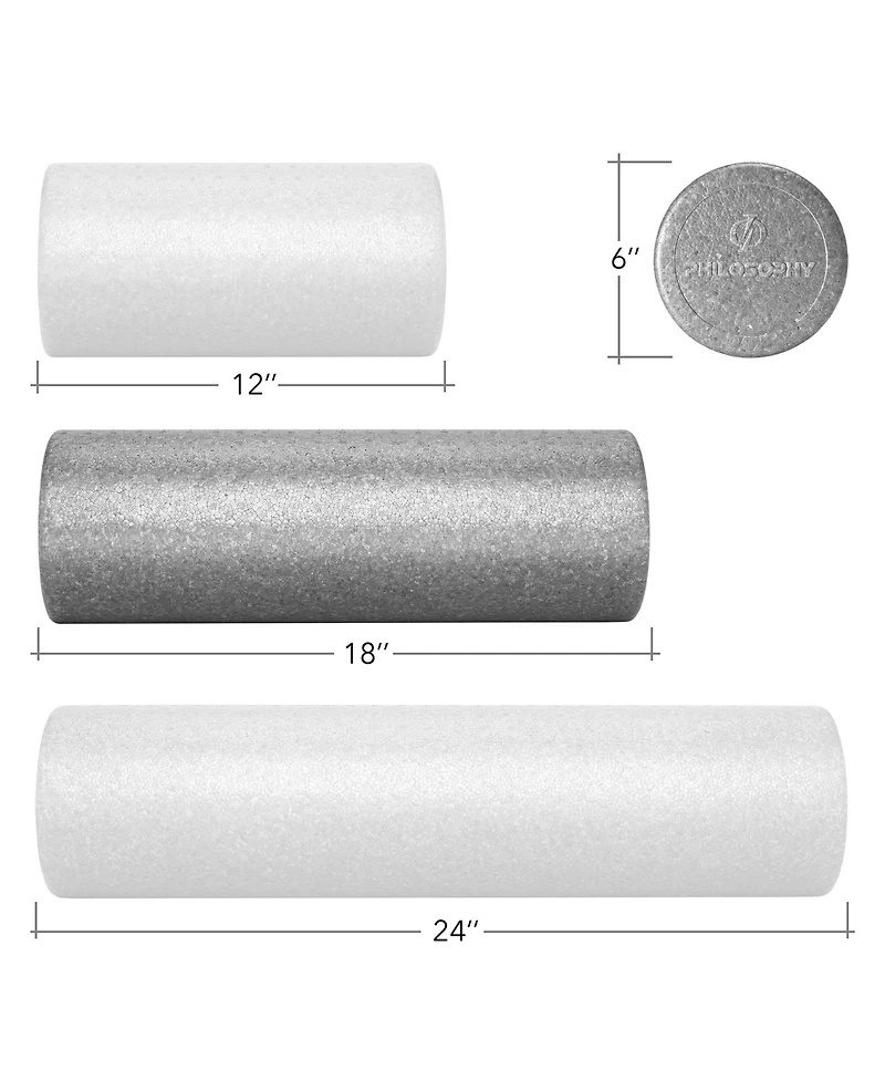 Philosophy Gym 18" High-Density Foam Roller for Exercise, Massage, Muscle Recovery - Round