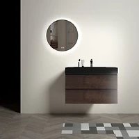 Streamdale Matte Black Integrated Quartz Basin Modern Elegance for Your Bathroom