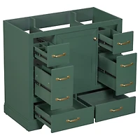 Streamdale 36" Gray Bathroom Vanity with 6 Drawers