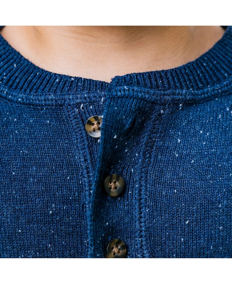 Hope & Henry Baby Boys Long Sleeve Zip Henley Pullover Sweater