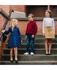 Hope & Henry Toddler Girls Long Sleeve Ruffle Waist Dress