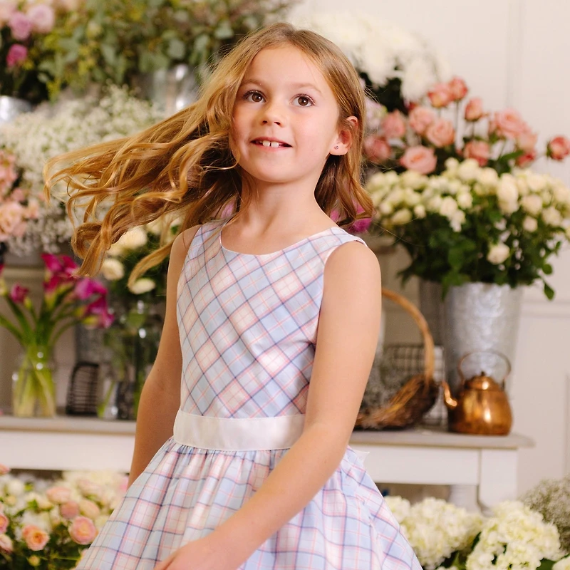 Hope & Henry Toddler Girls Sleeveless Special Occasion Party Dress with Cross Back Detail