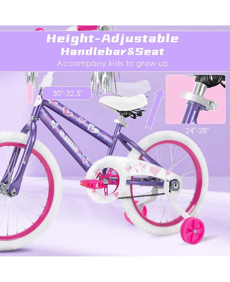 Sugift Kids Bike for Girls, Removable Training Wheels Included, Toddler Bike Bicycle for Kids Ages 4-12 Years Old