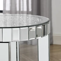 Crystal Inlay Mirror Coffee Table with Storage