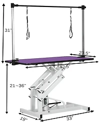 Streamdale Furniture 42.5" Hydraulic Pet Grooming Table with Adjustable Arm