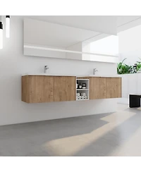 Streamdale Furniture Wall-Mounted Vanity with Soft-Close Doors and Storage Shelves