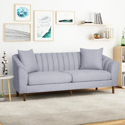Streamdale Furniture Contemporary 3-Seater Sofa With Deep Stitching And Accent Pillows