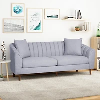 Streamdale Furniture Contemporary 3-Seater Sofa With Deep Stitching And Accent Pillows