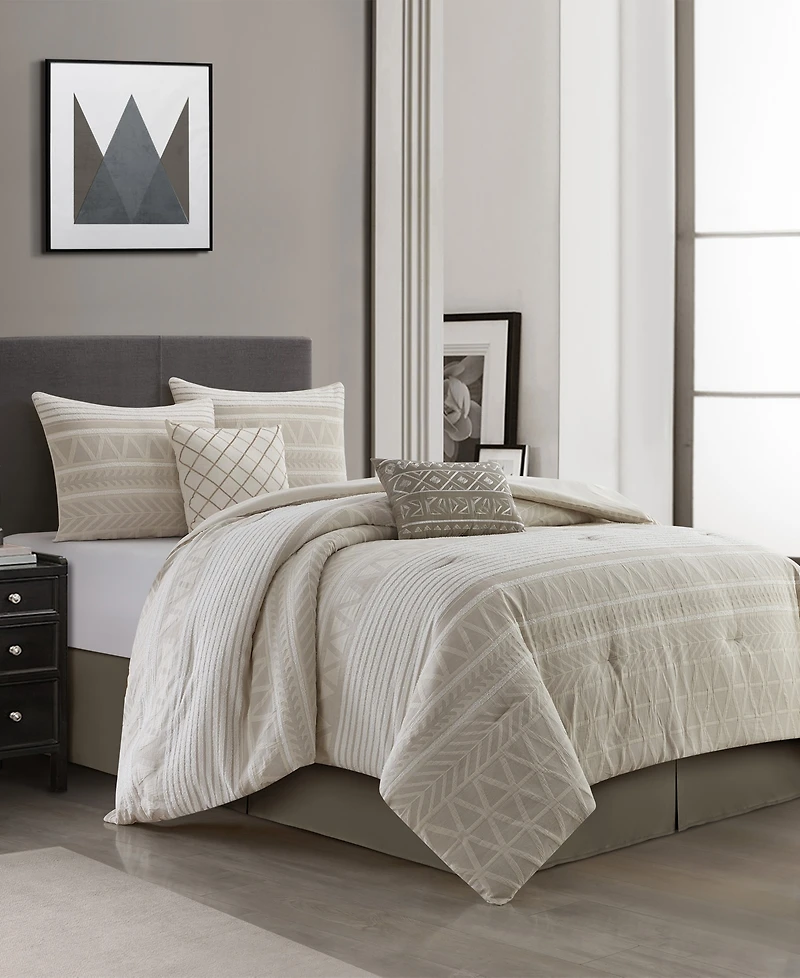 Stratford Park Cleluya Cotton Jacquard 6-Pc. Comforter Set, California King
