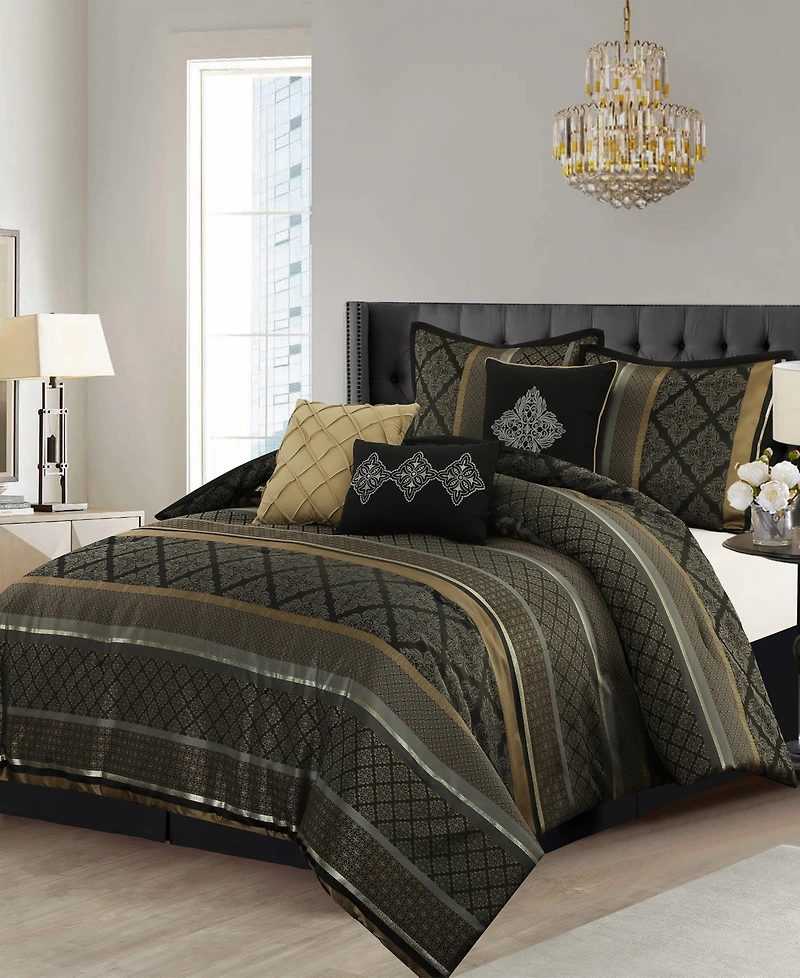 Stratford Park Tefia Jacquard Damask 7-Pc. Comforter Set