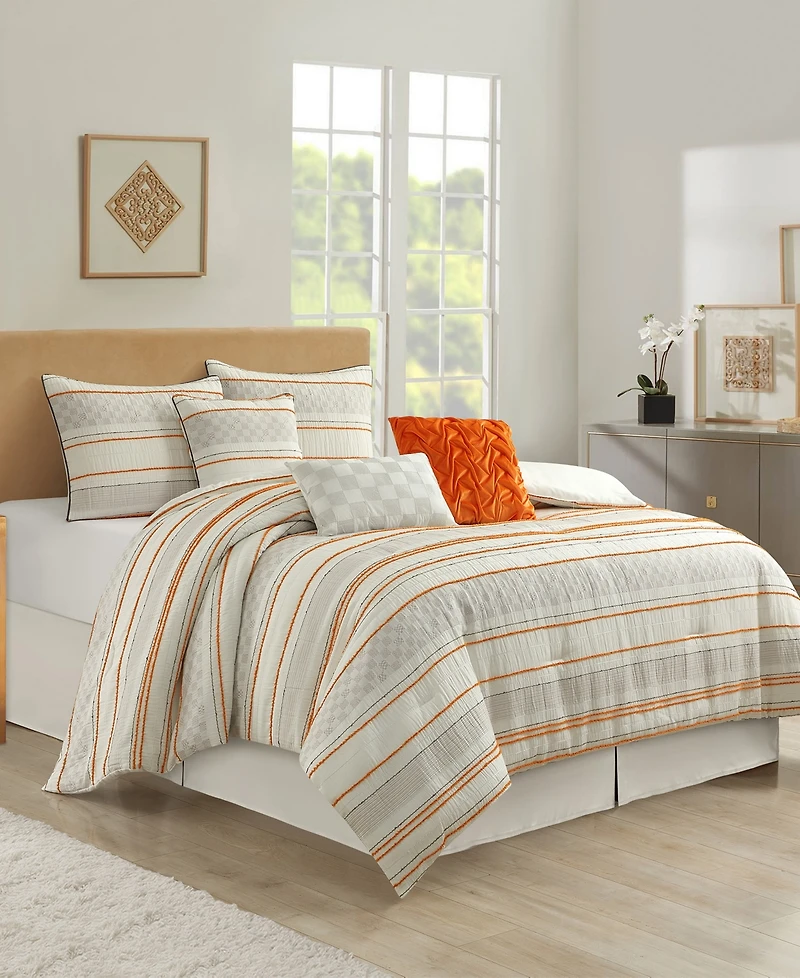 Stratford Park Klava Stripe 7-Pc. Comforter Set, Queen