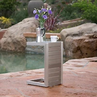 Streamdale Modern C-Shaped Patio Table In Grey