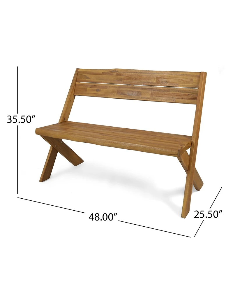 Streamdale Sandblast Acacia Wood Bench With Reclining Backrest