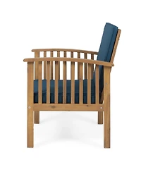 Simplie Fun Acacia Wood Club Chairs With Teal Cushions (Set Of 2)