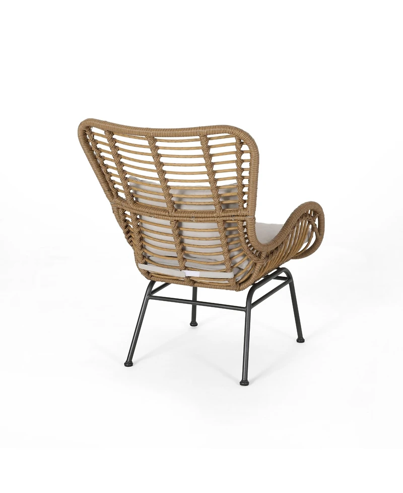 Streamdale Modern Rattan Chair With Curved Seating And Cozy Cushions