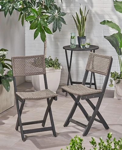 Streamdale Foldable Wicker Bistro Chairs Natural Elegance, Lasting Comfort