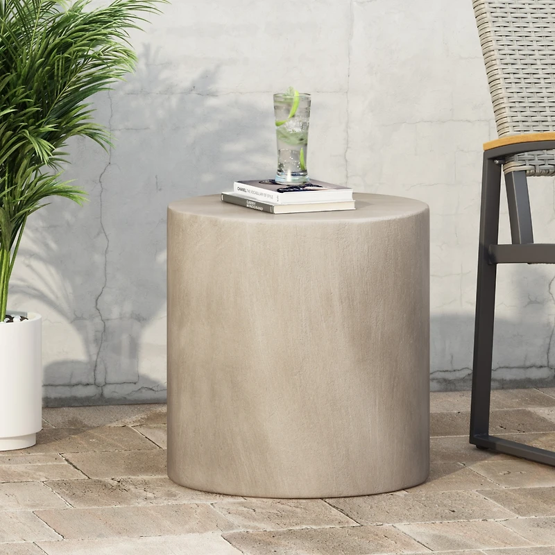 Streamdale Regina Concrete Cylindrical Side Table