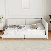 Streamdale Upholstered Queen Size Platform Bed With Usb Ports