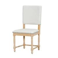 Streamdale Vintage Upholstered Dining Chairs with Turned Legs and Nailhead Trim