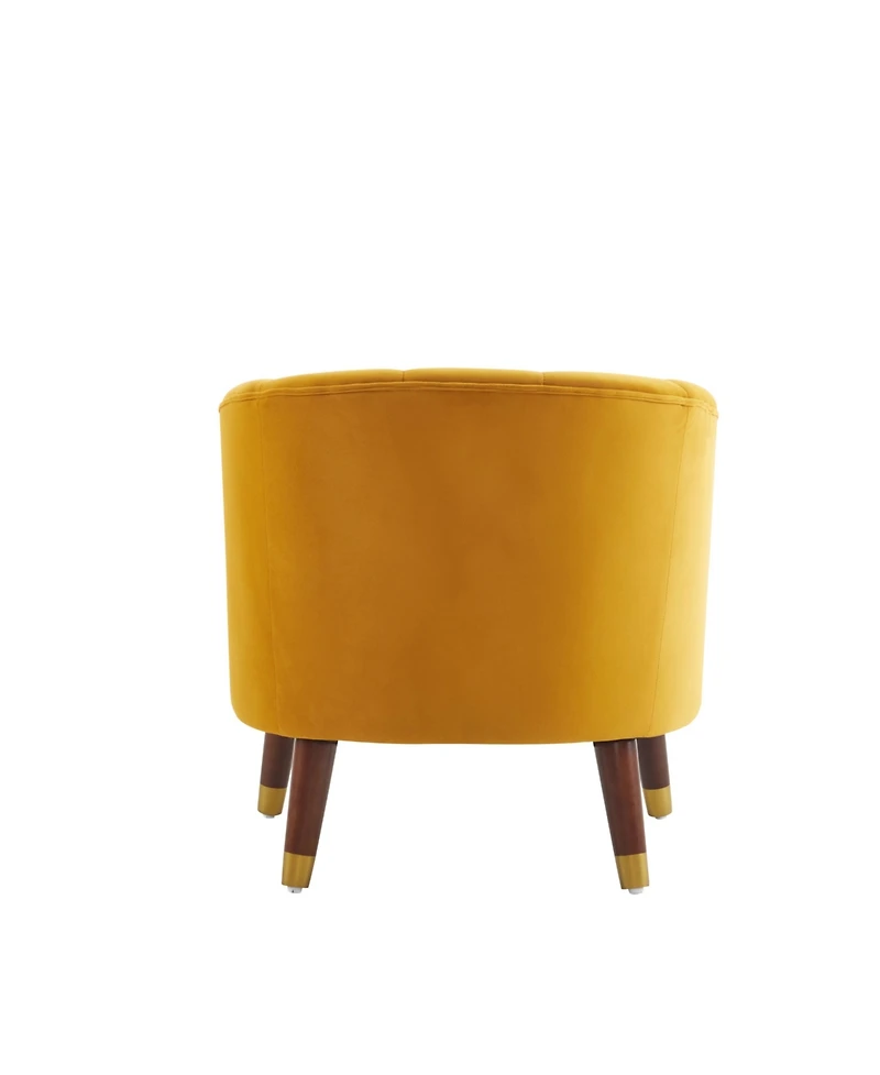 Streamdale Stylish Velvet Barrel Accent Chair with Sturdy Legs