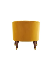 Streamdale Stylish Velvet Barrel Accent Chair with Sturdy Legs