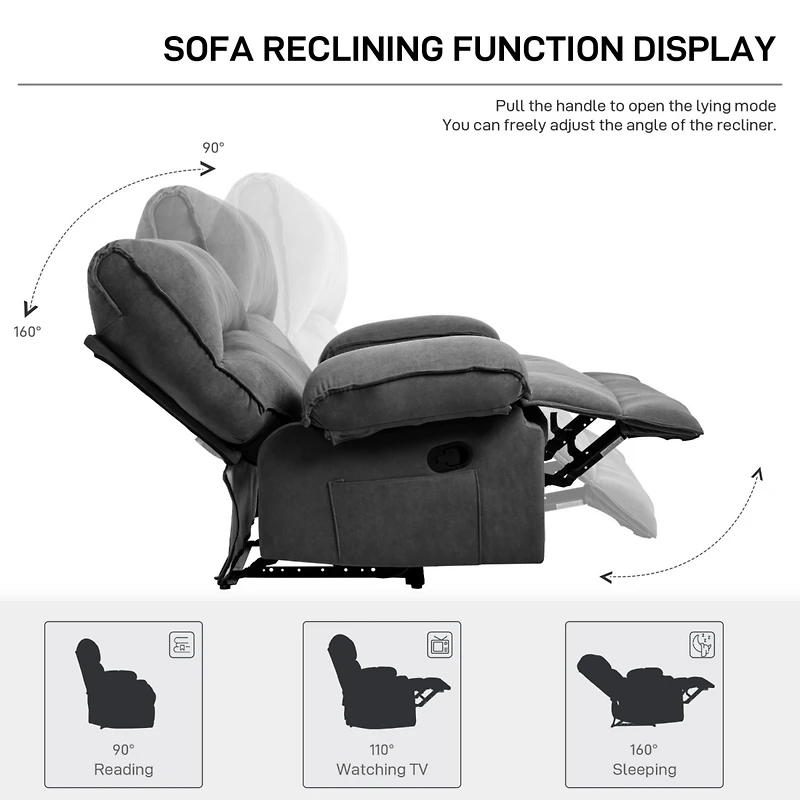 Streamdale Oversized Push-Back Recliner with Super Soft Fleece