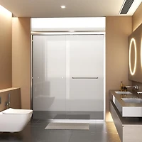Streamdale Furniture 56"-60"W x 72"H Semi-Frameless Double Sliding Shower Door