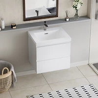 Streamdale 30" Wall-Mounted Vanity with Resin Sink & Soft-Close Drawers