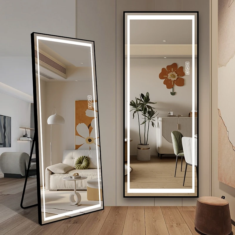 Streamdale Full-Length Led Mirror with Stand, 4mm Hd Silver Mirror
