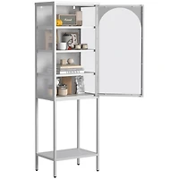 Streamdale 5-Tier Metal Glass Door Storage Cabinet with Adjustable Shelves