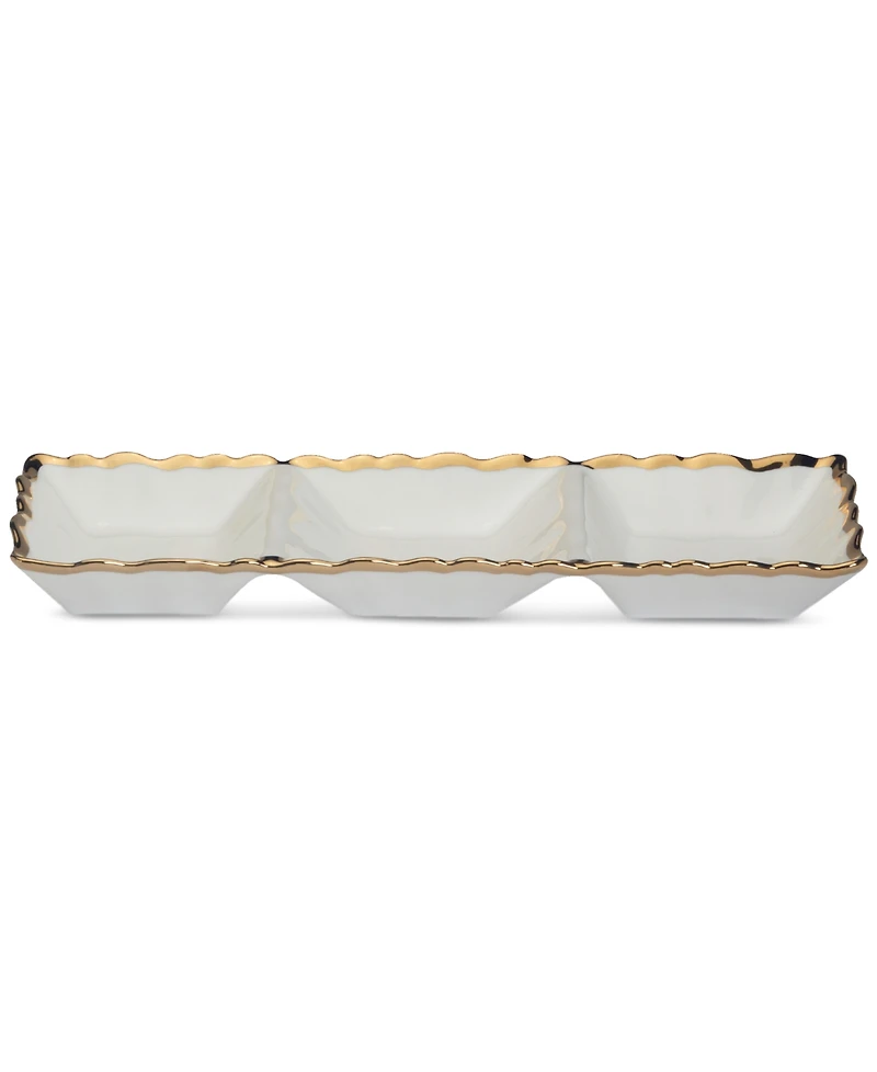 Certified International Regency 3-Section Porcelain Tray