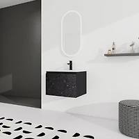 Streamdale Furniture Wall-Mounted Bathroom Vanity with Ceramic Sink & Soft-Close Doors