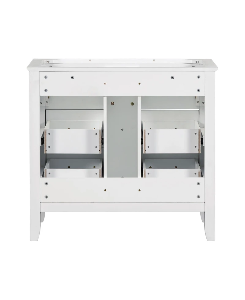 Streamdale 36'' Freestanding Bathroom Vanity with 4 Drawers, Solid Wood Frame