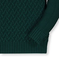 Hope & Henry Baby Boys Long Sleeve Mock Neck Herringbone Cable Sweater