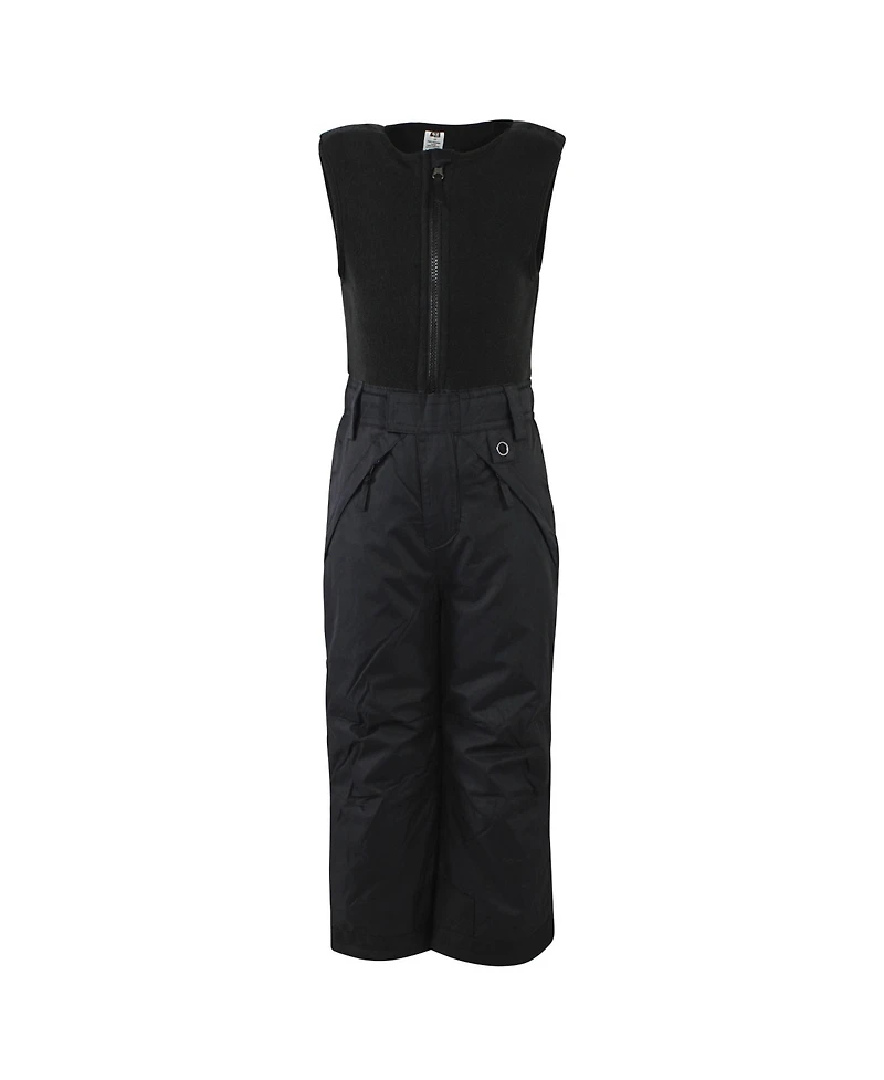 Hudson Baby Unisex Snow Bib Overalls with Fleece Top, Solid Charcoal, X-Large