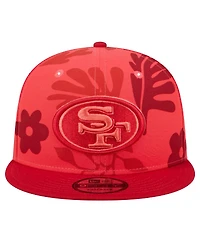New Era Men's Scarlet San Francisco 49ers Leafy 9FIFTY Snapback Hat
