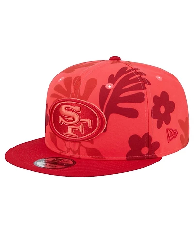 New Era Men's Scarlet San Francisco 49ers Leafy 9FIFTY Snapback Hat