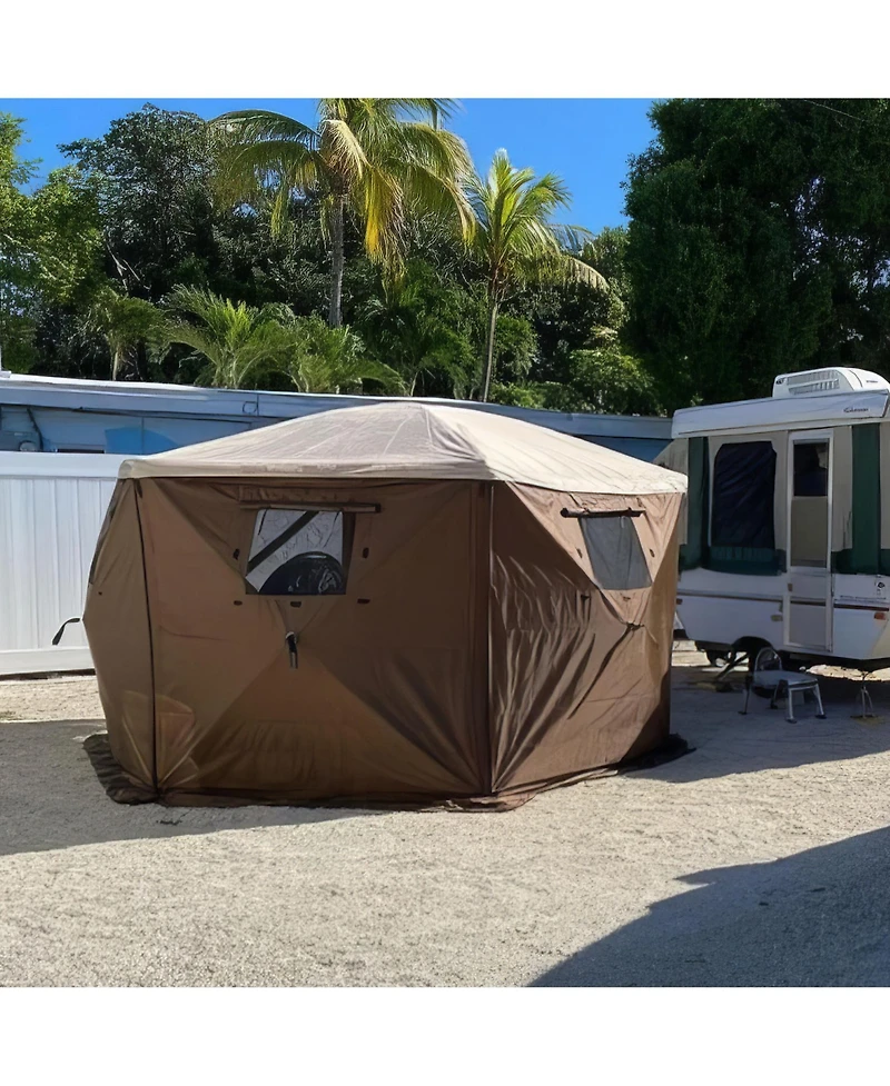 Clam Quick-Set Screen Hub Tent Wind & Sun Panels, Accessory Only, Brown (3 Pack)