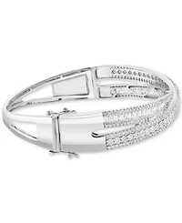 Effy Diamond Round & Baguette Crossover Bangle Bracelet (2-1/6 ct. t.w.) in 14k White Gold