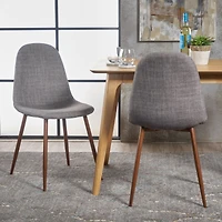 Streamdale Modern Fabric & Metal Dining Chair With Wood Finish