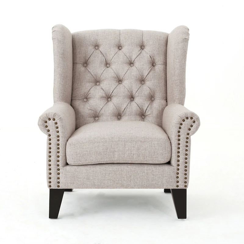 Streamdale Antique-Style Tufted Accent Chair With Decorative Trim