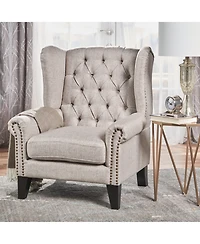 Streamdale Antique-Style Tufted Accent Chair With Decorative Trim