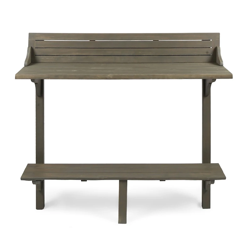 Simplie Fun Acacia Wood Balcony Bar Table, Gray